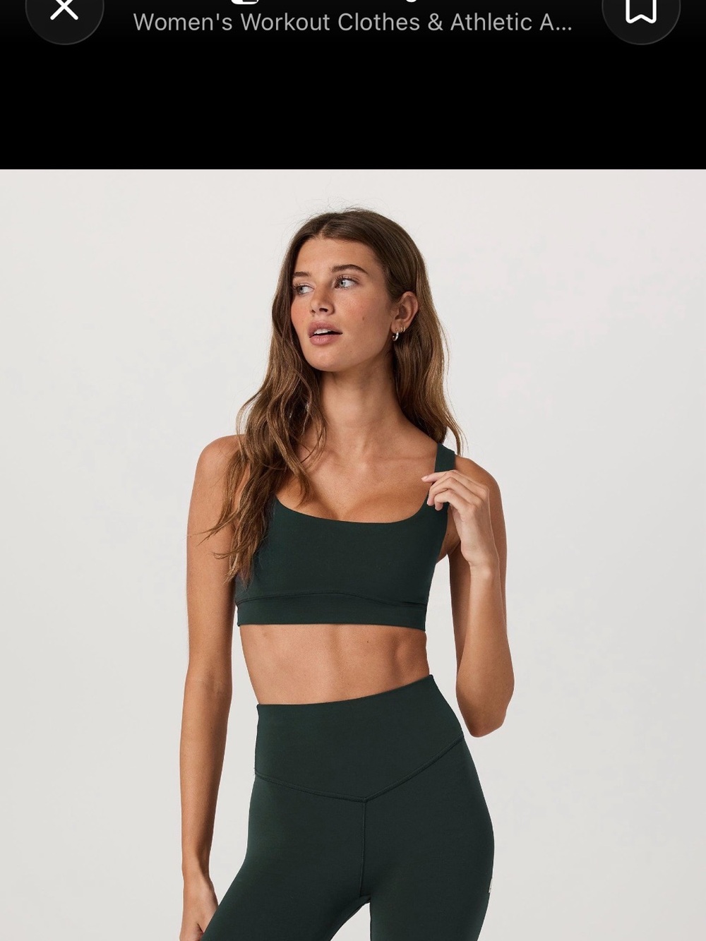 Vuori AllTheForm Bra Evergreen Green Size M